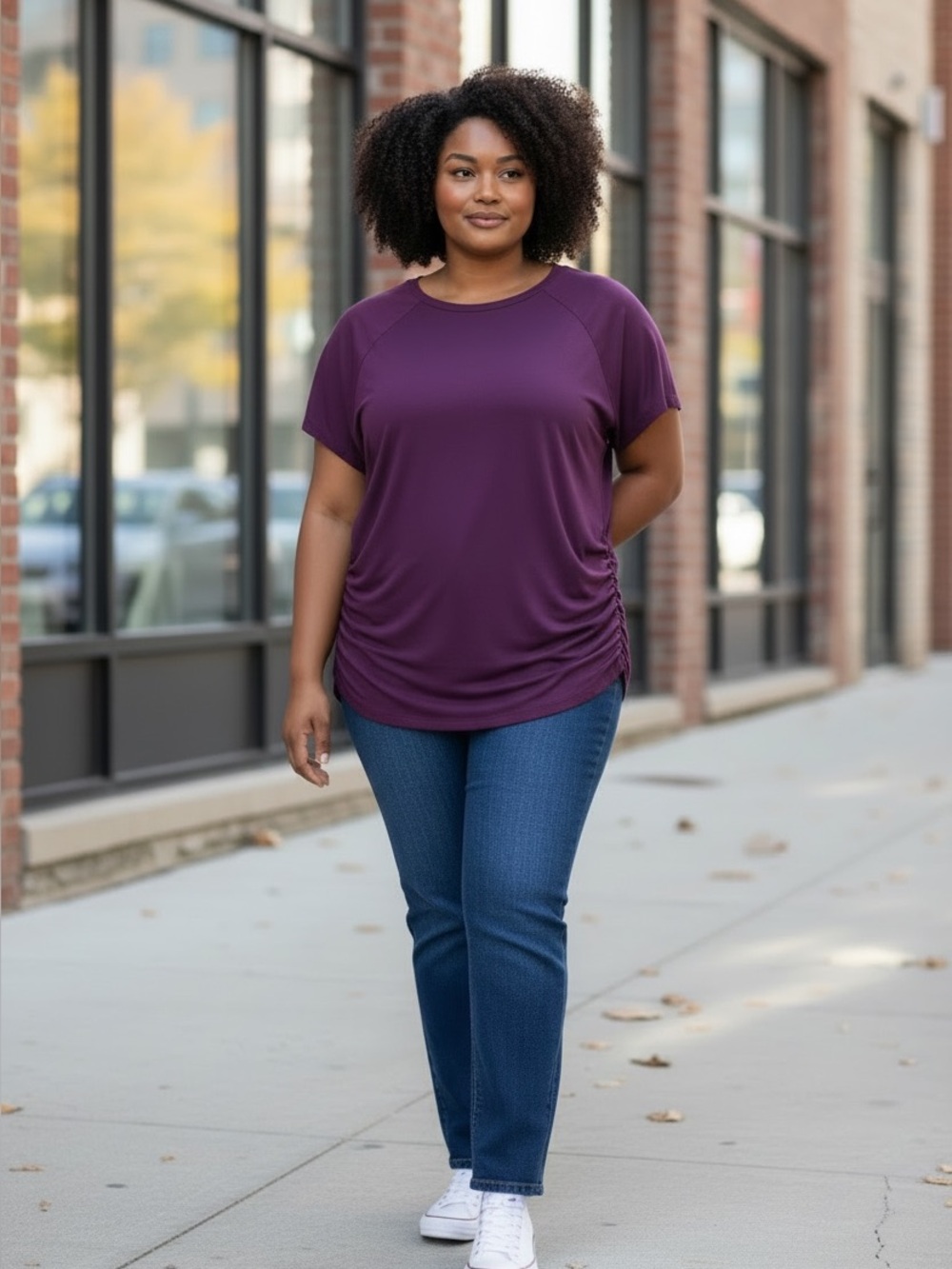 Women's Plus Dolphin Style Top - Purple